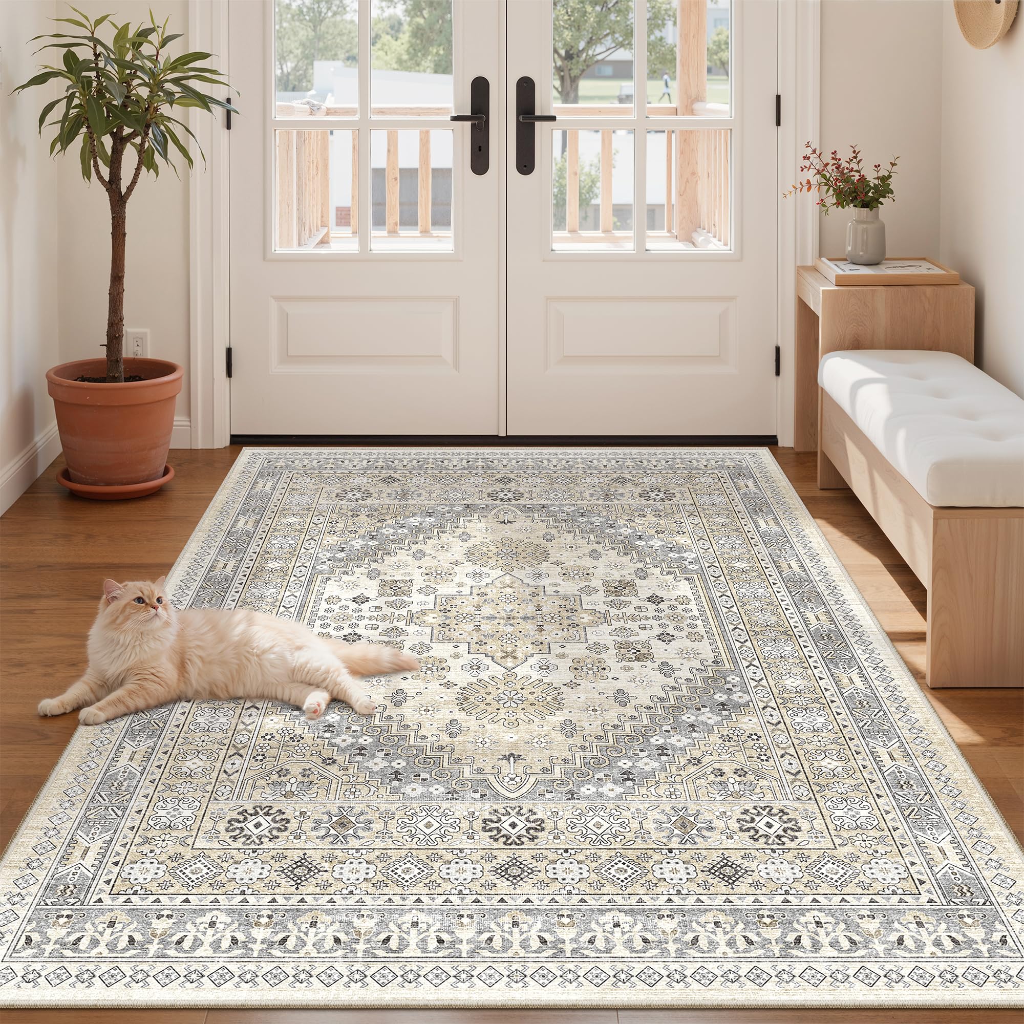 zesthome Area Rugs - Non-Slip Washable Rug