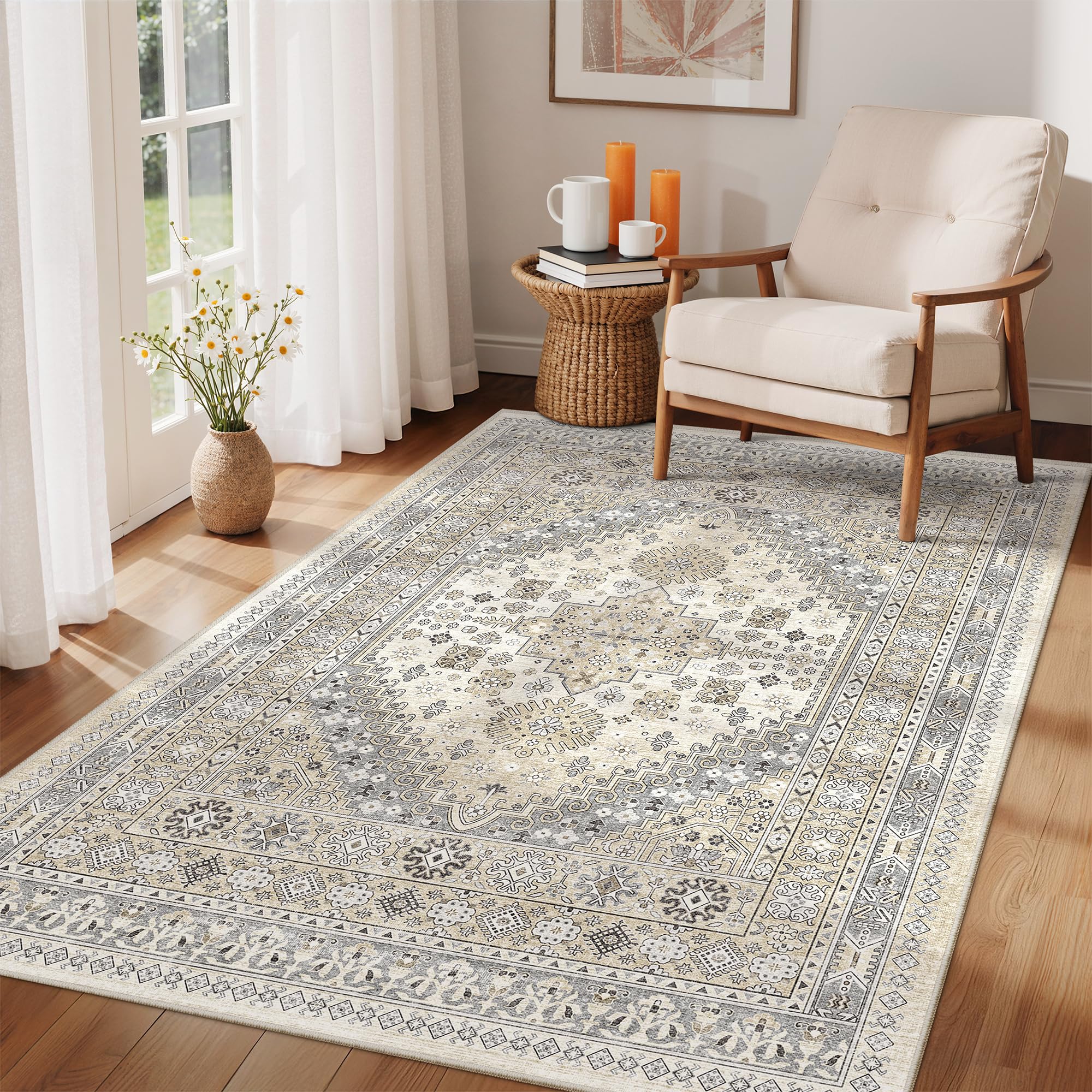 zesthome Area Rugs - Non-Slip Washable Rug