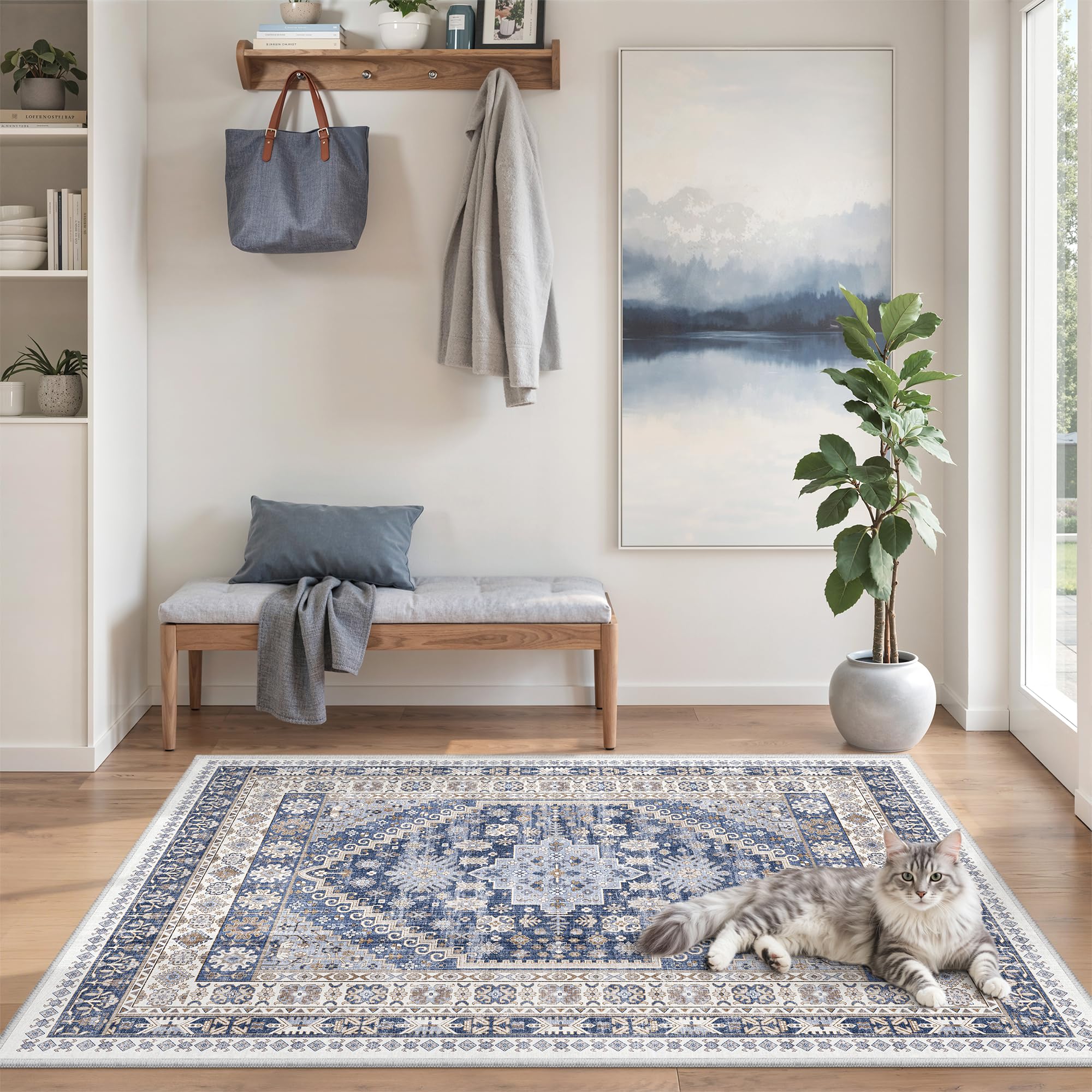 zesthome Area Rugs - Non-Slip Washable Rug