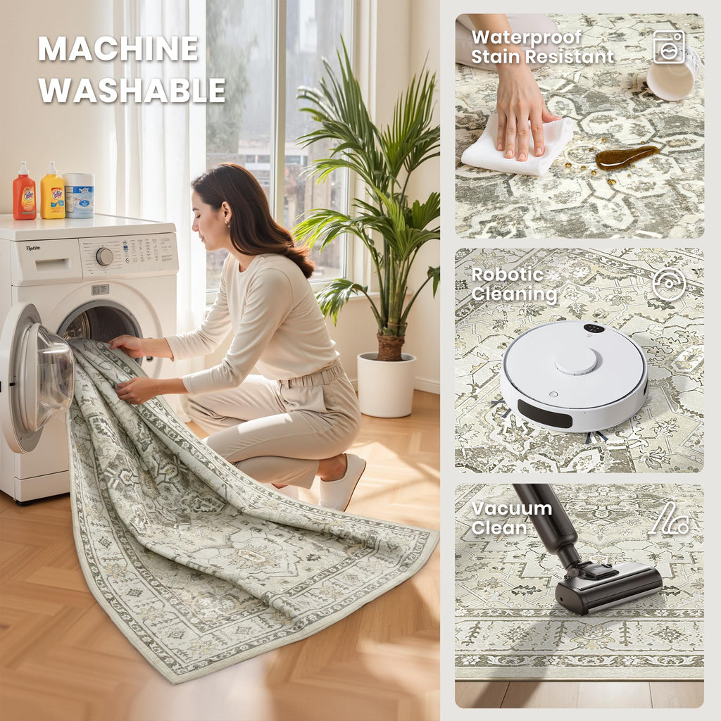 zesthome Area Rugs - Non-Slip Washable Rug