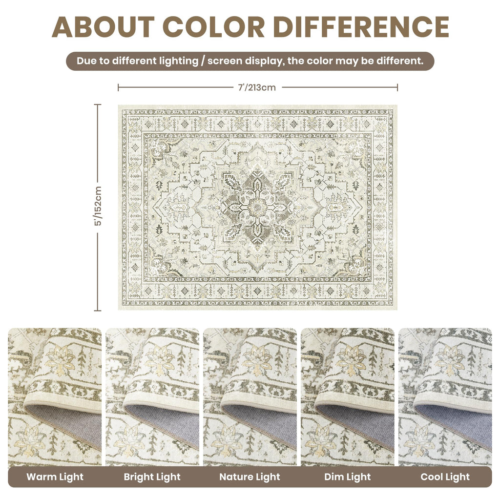 zesthome Area Rugs - Non-Slip Washable Rug